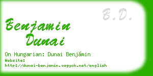 benjamin dunai business card